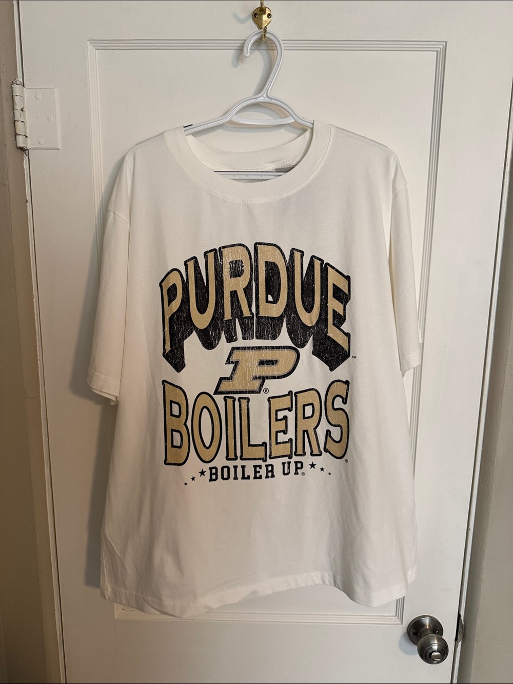 Game Day Couture Purdue Boilermakers Women’s White Oversized Crewneck Tee
